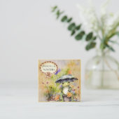 Schattigee Waterverf kikkerparaplu Vierkante Visitekaartje (Staand voorkant)