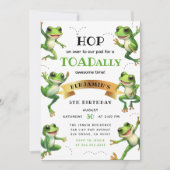 Schattigee Waterverf kikkers springen op boven elk Kaart (Voorkant)