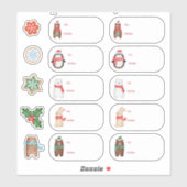 Schattigee Waterverf Kinder 15pc aan van Kerstmisg Sticker (Vel)