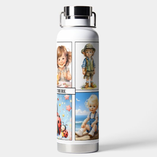 Schattigee Waterverf Kinder Leraar of Mam Waterfles (Achterkant)