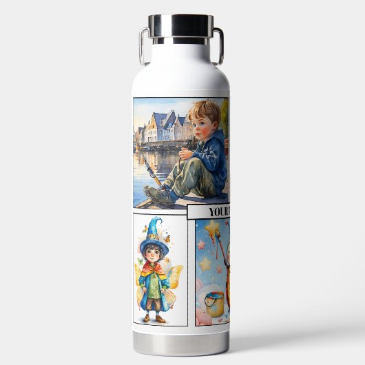 Schattigee Waterverf Kinder Leraar of Mam Waterfles (Voorkant)