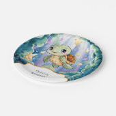 Schattigee Waterverf Kinderschildpad Verjaardag Papieren Bordje (Gekanteld)