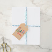 Schattigee Waterverf kitten cat kerstfeest C Cadeaulabel (Met Touw)