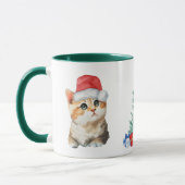 Schattigee Waterverf kitten cat kerstfeest C Mok (Links)