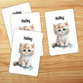 Schattigee Waterverf kitten speelkaarten