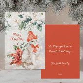 Schattigee Waterverf Kitten Vrolijk Kerstfeest Feestdagenkaart