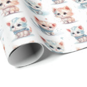 SCHATTIGEE WATERVERF KITTENS - CADEAUPAPIER (Rol Hoek)