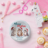 Schattigee waterverf kitty cat Santa Merry Christm Papieren Kommen (Feest)