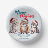 Schattigee waterverf kitty cat Santa Merry Christm Papieren Kommen (Voorkant)