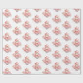 Schattigee Waterverf Kitty Cat Winter Coat Party Cadeaupapier (Vlak)