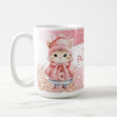 Schattigee Waterverf Kitty Cat Winterjas Koffiemok (Links)