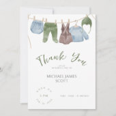 Schattigee Waterverf Kleding Moderne Foto Baby sho Bedankkaart (Voorkant)