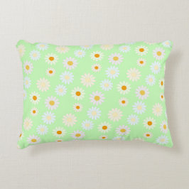 Schattigee waterverf kleurrijke Daisy Pattern Gree Accent Kussen