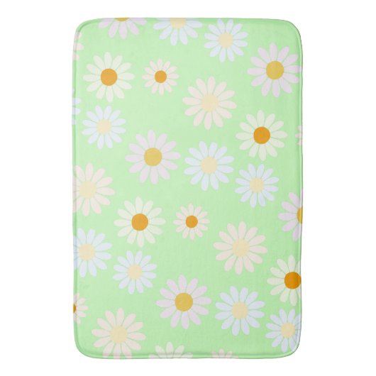 Schattigee waterverf kleurrijke Daisy Pattern Gree Badmat (Voorkant Verticaal)