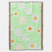 Schattigee waterverf kleurrijke Daisy Pattern Gree Deken (Voorkant Verticaal)