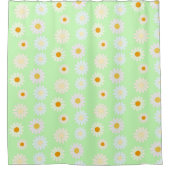 Schattigee waterverf kleurrijke Daisy Pattern Gree Douchegordijn (Voorkant)
