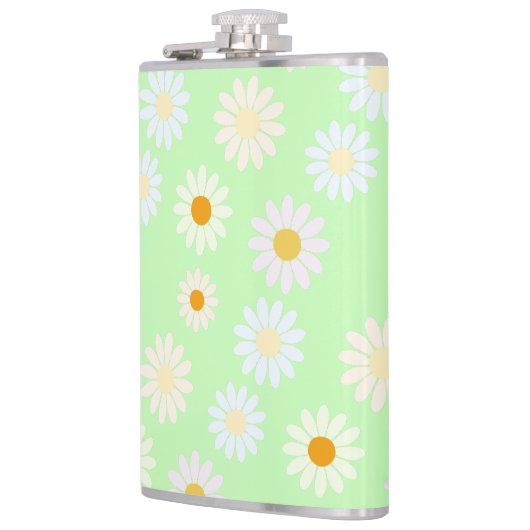 Schattigee waterverf kleurrijke Daisy Pattern Gree Heupfles (Links)