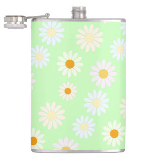 Schattigee waterverf kleurrijke Daisy Pattern Gree Heupfles