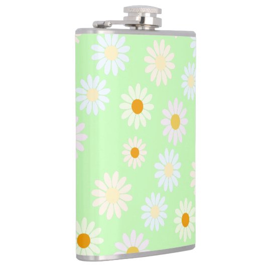 Schattigee waterverf kleurrijke Daisy Pattern Gree Heupfles (Rechts)