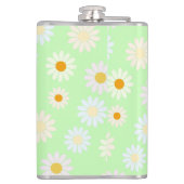 Schattigee waterverf kleurrijke Daisy Pattern Gree Heupfles (Achterkant)