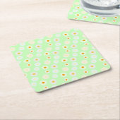 Schattigee waterverf kleurrijke Daisy Pattern Gree Kartonnen Onderzetters (Schuin)