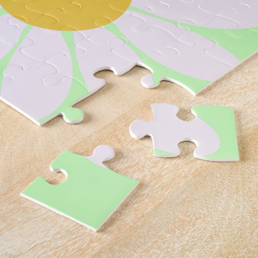 Schattigee waterverf kleurrijke Daisy Pattern Gree Legpuzzel (Zijkant)