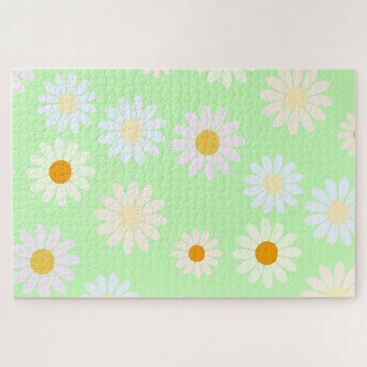Schattigee waterverf kleurrijke Daisy Pattern Gree Legpuzzel (Horizontaal)