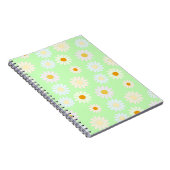 Schattigee waterverf kleurrijke Daisy Pattern Gree Notitieboek (Rechterzijde)