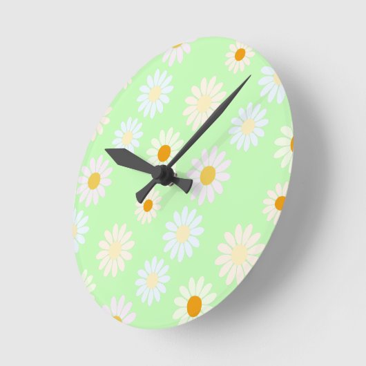 Schattigee waterverf kleurrijke Daisy Pattern Gree Ronde Klok (Hoek)