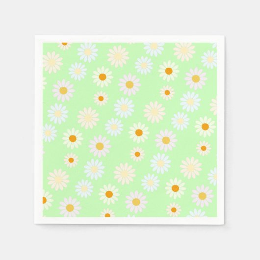 Schattigee waterverf kleurrijke Daisy Pattern Gree Servet (Voorkant)