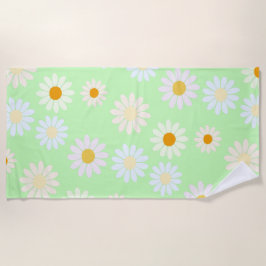 Schattigee waterverf kleurrijke Daisy Pattern Gree Strandlaken