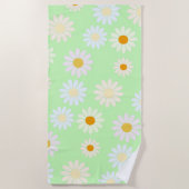 Schattigee waterverf kleurrijke Daisy Pattern Gree Strandlaken (Voorkant)