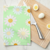 Schattigee waterverf kleurrijke Daisy Pattern Gree Theedoek (Quarter Fold)