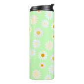 Schattigee waterverf kleurrijke Daisy Pattern Gree Thermosbeker (Gedraaid links)