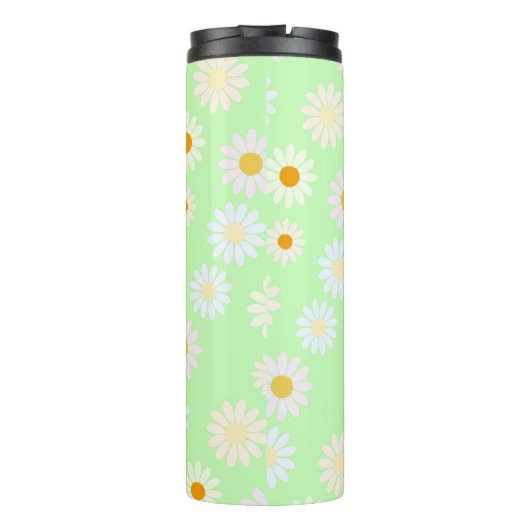 Schattigee waterverf kleurrijke Daisy Pattern Gree Thermosbeker (Achterkant)