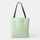Schattigee waterverf kleurrijke Daisy Pattern Gree Tote Bag (Achterkant)