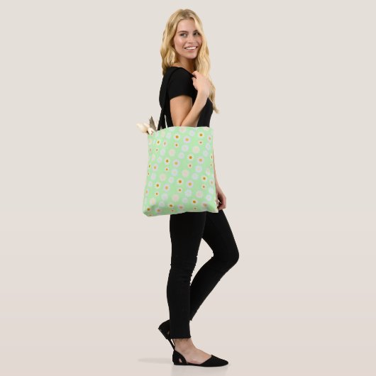 Schattigee waterverf kleurrijke Daisy Pattern Gree Tote Bag (Op model)