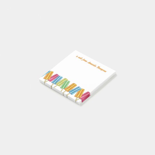 Schattigee Waterverf Kleurrijke Popsicles Custom Post-it® Notes (Schuin)