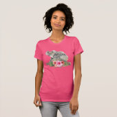 Schattigee Waterverf Koala & Tropical Flowers T-sh T-shirt (Voorkant volledig)