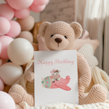 Schattigee Waterverf Koe & Vliegtuig Whimsical Ver