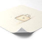 Schattigee Waterverf koffiekopje met een hart Poster (Hoek)