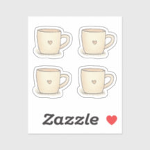 Schattigee Waterverf koffiekopje met een hart