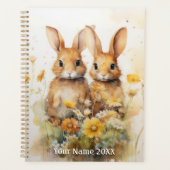 Schattigee Waterverf Konijnen Planner (Voorkant)