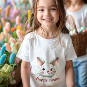 Schattigee Waterverf konijnengezicht   Pastel East Kinder Shirts