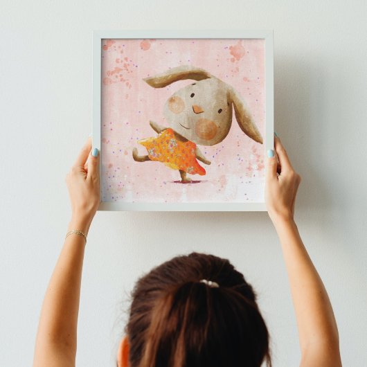 Schattigee Waterverf Konijnenkonijn Baby Kinder Po Poster