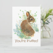 Schattigee Waterverf konijnenverjaardagsfeestje ui Kaart (Staand voorkant)