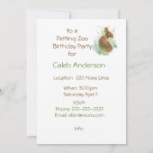 Schattigee Waterverf konijnenverjaardagsfeestje ui Kaart (Achterkant)