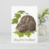 Schattigee Waterverf konijnenverjaardagsfeestje ui Kaart (Staand voorkant)