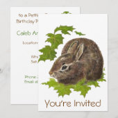 Schattigee Waterverf konijnenverjaardagsfeestje ui Kaart (Voorkant / Achterkant)