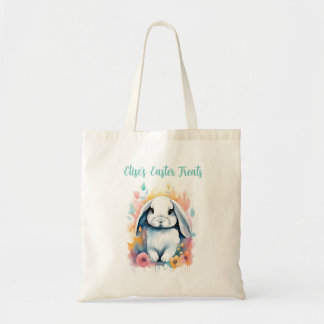 Schattigee Waterverf Konijntje Bloemen Easter Egg  Tote Bag